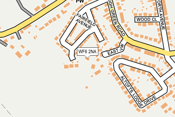 WF6 2NA map - OS OpenMap – Local (Ordnance Survey)