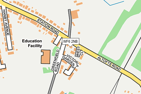 WF6 2NB map - OS OpenMap – Local (Ordnance Survey)