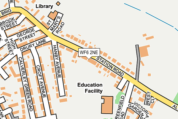 WF6 2NE map - OS OpenMap – Local (Ordnance Survey)