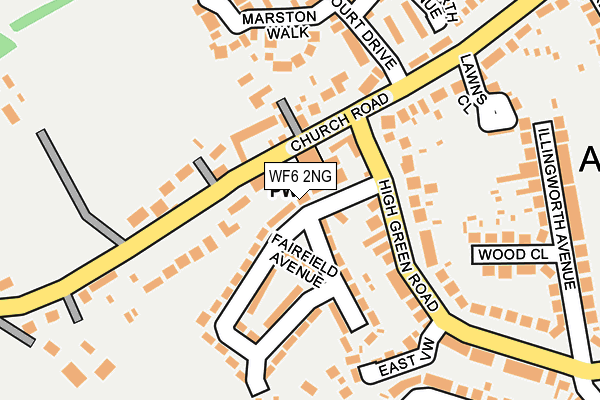WF6 2NG map - OS OpenMap – Local (Ordnance Survey)