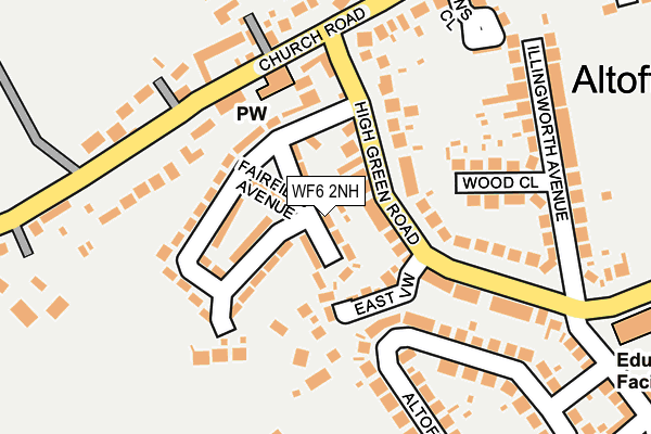 WF6 2NH map - OS OpenMap – Local (Ordnance Survey)