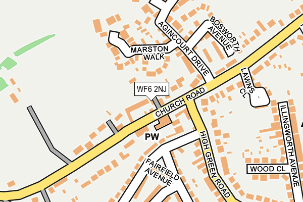 WF6 2NJ map - OS OpenMap – Local (Ordnance Survey)