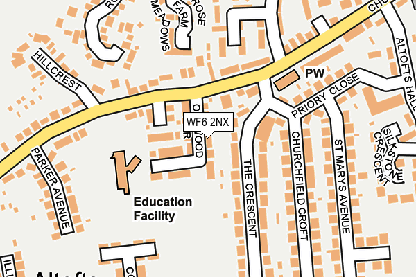 WF6 2NX map - OS OpenMap – Local (Ordnance Survey)