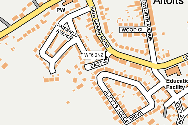 WF6 2NZ map - OS OpenMap – Local (Ordnance Survey)