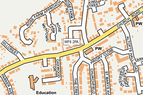 WF6 2PA map - OS OpenMap – Local (Ordnance Survey)