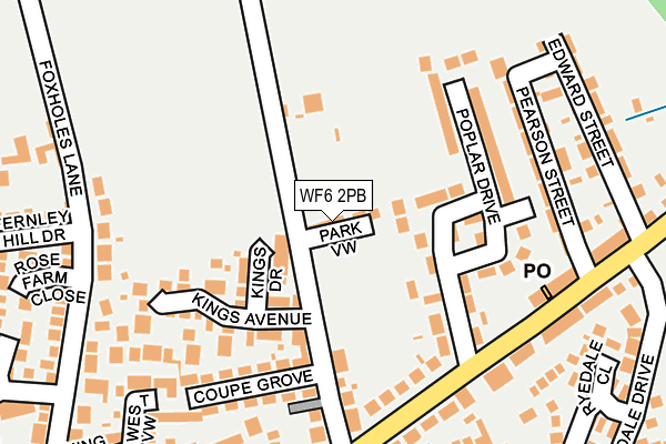 WF6 2PB map - OS OpenMap – Local (Ordnance Survey)