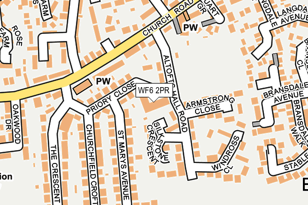 WF6 2PR map - OS OpenMap – Local (Ordnance Survey)