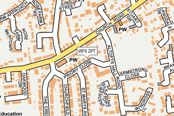 WF6 2PT map - OS OpenMap – Local (Ordnance Survey)