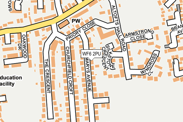 WF6 2PU map - OS OpenMap – Local (Ordnance Survey)