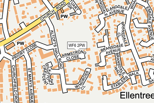 WF6 2PW map - OS OpenMap – Local (Ordnance Survey)
