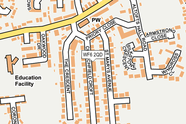 WF6 2QD map - OS OpenMap – Local (Ordnance Survey)