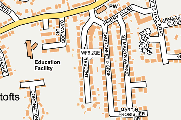 WF6 2QE map - OS OpenMap – Local (Ordnance Survey)