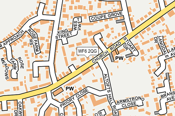 WF6 2QG map - OS OpenMap – Local (Ordnance Survey)