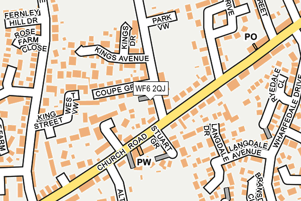 WF6 2QJ map - OS OpenMap – Local (Ordnance Survey)