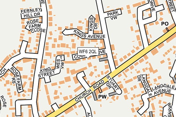 WF6 2QL map - OS OpenMap – Local (Ordnance Survey)