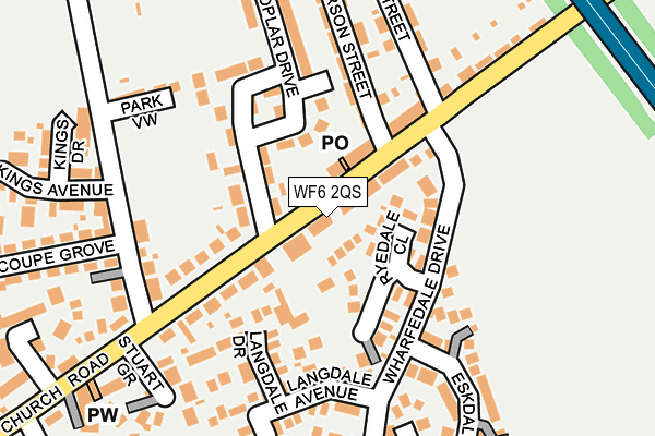 WF6 2QS map - OS OpenMap – Local (Ordnance Survey)