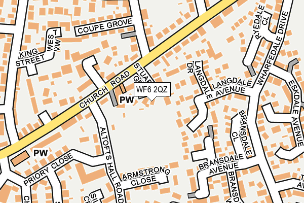 WF6 2QZ map - OS OpenMap – Local (Ordnance Survey)