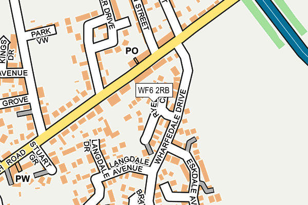 WF6 2RB map - OS OpenMap – Local (Ordnance Survey)