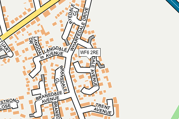 WF6 2RE map - OS OpenMap – Local (Ordnance Survey)