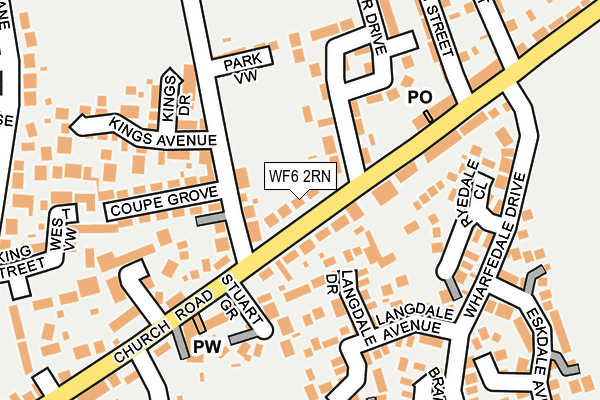 WF6 2RN map - OS OpenMap – Local (Ordnance Survey)