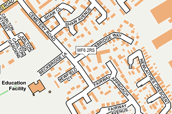 WF6 2RS map - OS OpenMap – Local (Ordnance Survey)