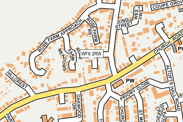 WF6 2RW map - OS OpenMap – Local (Ordnance Survey)