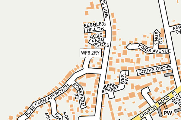 WF6 2RY map - OS OpenMap – Local (Ordnance Survey)