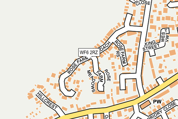 WF6 2RZ map - OS OpenMap – Local (Ordnance Survey)