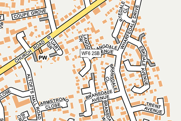 WF6 2SB map - OS OpenMap – Local (Ordnance Survey)