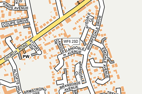 WF6 2SD map - OS OpenMap – Local (Ordnance Survey)