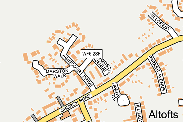 WF6 2SF map - OS OpenMap – Local (Ordnance Survey)