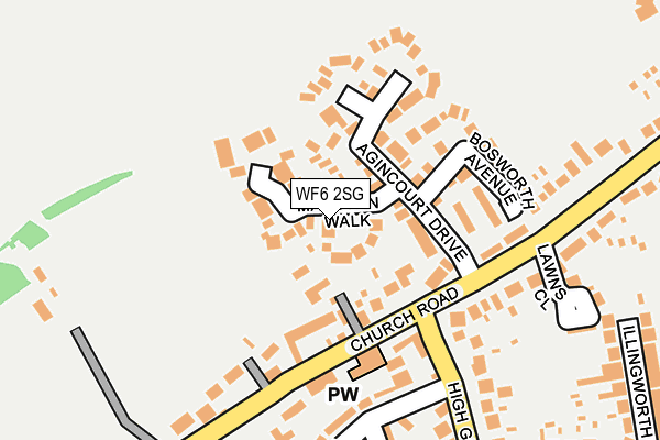 WF6 2SG map - OS OpenMap – Local (Ordnance Survey)