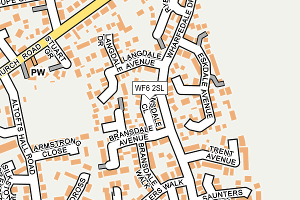 WF6 2SL map - OS OpenMap – Local (Ordnance Survey)