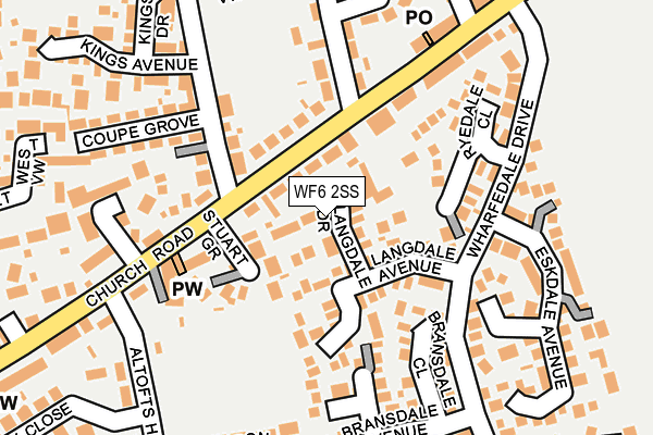WF6 2SS map - OS OpenMap – Local (Ordnance Survey)