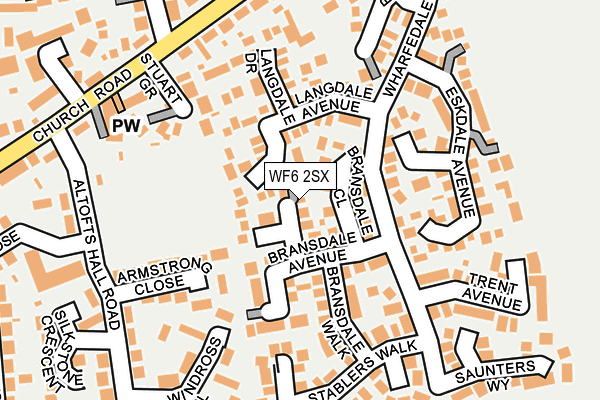 WF6 2SX map - OS OpenMap – Local (Ordnance Survey)