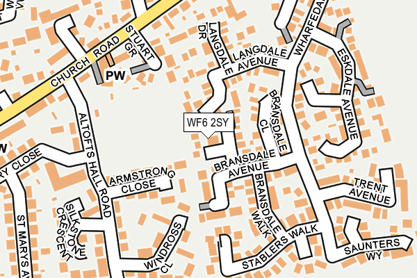 WF6 2SY map - OS OpenMap – Local (Ordnance Survey)