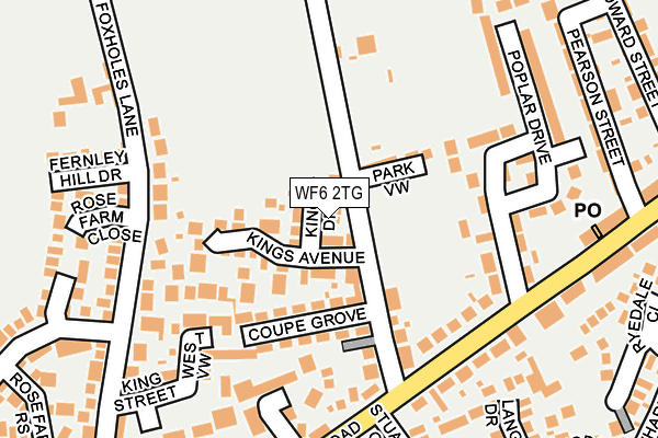 WF6 2TG map - OS OpenMap – Local (Ordnance Survey)