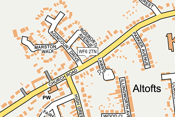 WF6 2TN map - OS OpenMap – Local (Ordnance Survey)