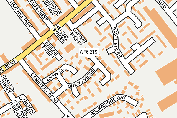 WF6 2TS map - OS OpenMap – Local (Ordnance Survey)