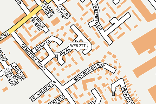 WF6 2TT map - OS OpenMap – Local (Ordnance Survey)