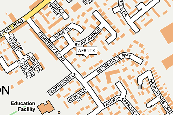 WF6 2TX map - OS OpenMap – Local (Ordnance Survey)