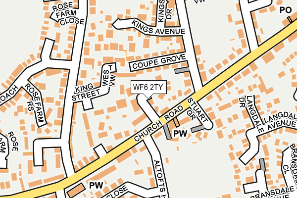 WF6 2TY map - OS OpenMap – Local (Ordnance Survey)