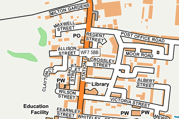 WF7 5BB map - OS OpenMap – Local (Ordnance Survey)