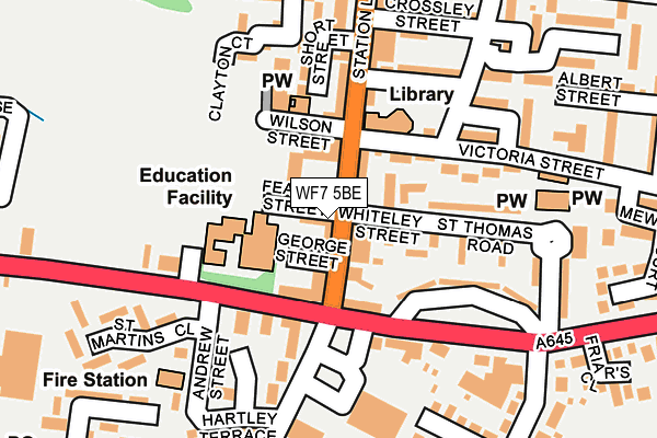 WF7 5BE map - OS OpenMap – Local (Ordnance Survey)