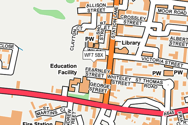 WF7 5BX map - OS OpenMap – Local (Ordnance Survey)