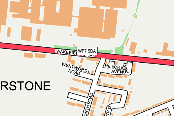 WF7 5DA map - OS OpenMap – Local (Ordnance Survey)