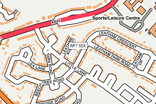 WF7 5DX map - OS OpenMap – Local (Ordnance Survey)