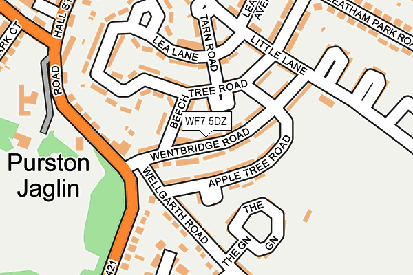 WF7 5DZ map - OS OpenMap – Local (Ordnance Survey)