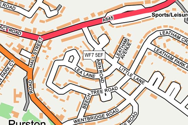 WF7 5EF map - OS OpenMap – Local (Ordnance Survey)
