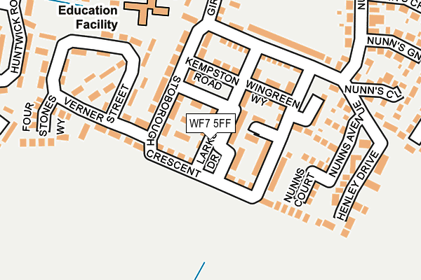 WF7 5FF map - OS OpenMap – Local (Ordnance Survey)